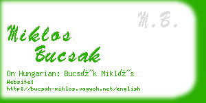 miklos bucsak business card